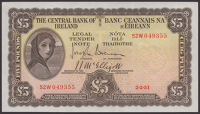 Central Bank of Ireland, £5, 2 February 1951, serial number 52W 049355, Brennan and McElligott signature, original...