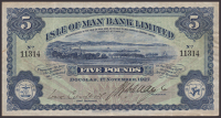 Isle of Man Bank Limited, £5, 1 November 1927, serial number 11314, manuscript Quayle and Corlett signatures, fresh...