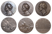 Austria, Gustav Mahler, 1911, a silver medal by A. Rothberger, bust left, rev. laurel branches emerging from clouds,...