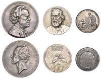 Miscellaneous, Giuseppe Verdi, Congresso Didattico Musicale, 1908, a silver medal by Donzelli , 50mm, 58.46g (Niggl...