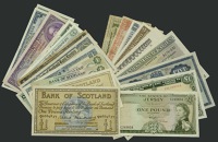 A mixed group of notes from the British Isles and Channel Islands, comprising Guernsey, £1, Bull signature, Jersey,...