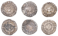 Henry VI (First reign, 1422-1461), Annulet issue, Halfgroats (3), all Calais, mm. cross V, 9-arc tressures, annulets...