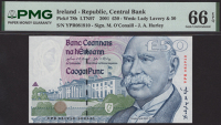 Central Bank of Ireland, £50, 8 March 2001, serial number YPR081910, O’Conaill and Hurley signatures, in PMG...