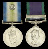 Pair: Able Seaman M. J. Thomas, Royal Navy

South Atlantic 1982, with rosette (AB(M) M J Thomas D158824U HMS...
