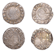 Elizabeth I (1558-1603), Sixth issue, Halfgroats (2), both mm. tun, bust 6E, 1.07g/11h, 1.02g/10h (BCW TN-1/TN-a2; N...