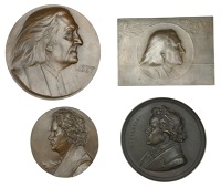 Miscellaneous, Ludwig van Beethoven, (c. 1927), uniface bronze clichés (2), both undated and unsigned, 158mm (Niggl...