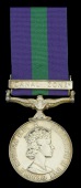 General Service 1918-62, 1 clasp, Canal Zone (22761955 Gdsm A W J Butt Gren Gds) impressed naming, about extremely...