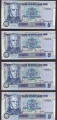 Bank of Scotland, £5 (6), 13 September 1996, serial numbers AN000103, AN001037, AN001951, AZ999896, AZ999937, and...