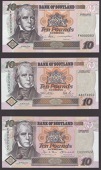 Bank of Scotland, £10 (6), 1995, serial number AA074902, 2001, serial number EU999922, 2003, serial number...
