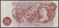 ERROR: Bank of England, Jasper Q. Hollom, 10 Shillings, 4 April 1963, missing serial number and prefix, extremely...