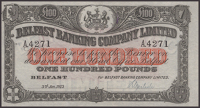 Belfast Banking Company Limited, £100, 3 January 1923, serial number A.4271, manuscript Carlisle signature, about...