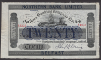 Northern Bank Limited, £20, 20 October 1921 (1929), serial number A4325, Craig signature, biro annotation on...