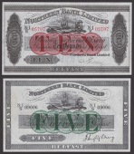 Northern Bank Limited, £5, 1 August 1943, serial number N-I/S 09006, Craig signature, and £10, 1 January 1940,...