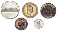 International Industrial Exhibition, London, 1851, a gilt white metal medal by Allen & Moore, Birmingham, bust...