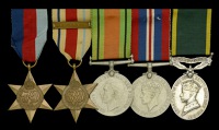 Five: Lieutenant E. N. Atkinson, Royal Signals

1939-45 Star; Africa Star, 1 clasp, 8th Army; Defence and War...