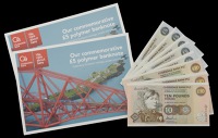 Clydesdale Bank PLC, £5 (5), 1994, 1997, and 2002 (3), also £10 (3), 1997, 2007, and a commemorative from 2006,...