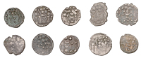 BRITISH IRON AGE, Durotriges, Uninscribed issues, billon Staters (10), degraded head of Apollo right, revs. horse...
