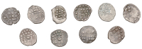 BRITISH IRON AGE, Durotriges, Uninscribed issues, billon Staters (10), degraded head of Apollo right, revs. horse...