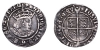 Henry VIII (1509-1547), Second coinage, Groat, Tower, mm. rose, bust D, saltires in forks, 2.64g/11h (N 1797; S...