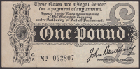 Treasury Series, John Bradbury, £1, 7 August 1914, serial number G/5 022807, very fine
EPM T3.3	 £200-£260