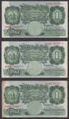 Bank of England, Percival S. Beale, 10 Shillings, 17 March 1950, prefixes 73C, S44Z , £1 (5), 17 March 1950,...
