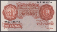 Bank of England, Percival S. Beale, replacement 10 Shillings, 17 March 1950, serial number 26A 520368, expertly...