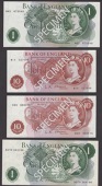 Bank of England, Leslie K. O’Brien, £1, 17 March 1960, prefix E14, also £1 (3), 21A (first), 24J and 70Z (last),...