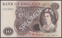Bank of England, Jasper Q. Hollom, a small group comprising £10, 21 February 1964, serial number A02 344142, £5...