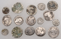 BRITISH IRON AGE, Dobunni, Uninscribed issues, silver Unit, Cotswold Oxo type [Head Type F], moon head right, pellet...