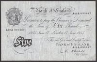 A mixed group of Bank of England notes, comprising Peppiatt, 10 Shillings, prefix 18O, Beale, 10 Shillings (2),...
