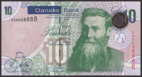 Danske Bank, £10, 25 January 2013, serial number AA0008888, Mallon signature, uncirculated, an interesting serial...
