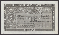 Belfast Banking Company Limited, proof £10, Belfast, ND (c.1843-1850), no serial numbers, a Skipper and East...