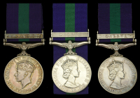 General Service 1918-62, 1 clasp (3), S.E. Asia 1945-46 (Capt. E. D. Darricotte. R. Sigs.); Malaya, E.II.R. (2)...