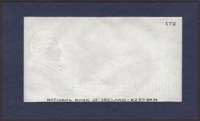 The National Bank Limited, watermarked paper as used on the 1937 to 1964 Northern Irish issues, used on all...