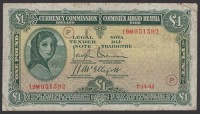 An interesting mixed group of notes, comprising Currency Commission, Ireland, £1, 7 November 1941, Brennan and...