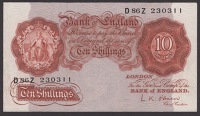 Bank of England, Leslie K. O’Brien, a small group of 10 Shillings (12), 21 November 1955, including one with...