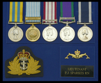 Five: Lieutenant P. J. Sparkes, Royal Navy 

Korea 1950-53, 1st issue (D/SSX. 857022 P. J. Sparkes Tel. R.N.);...