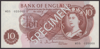 Bank of England, Jasper Q. Hollom, replacement 10 Shillings, 4 April 1963, serial number M55 035660, minor handling,...