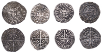 Edward III, Third coinage, Halfpenny, reads edwards rex, 0.67g/12h (N 1131; S 1557); Fourth Coinage, Treaty period,...