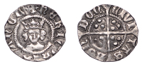 Henry VI (First reign, 1422-1461), Pinecone-Mascle issue, Halfpenny, London, mm. cross III, reads heric, pinecone...