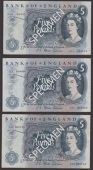 Bank of England, John S. Fforde, £5 (5), 9 January 1967, prefixes R43, Z21, 52D (2), and 64C, also £10, 9 January...