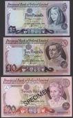 Provincial Bank of Ireland Ltd, a set of specimens from the 1 January 1977 and 1 March 1981 issue, comprising £5,...