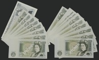Bank of England, John B. Page, a large group of £1 (47), 9 February 1978, with a mix of single letter (both types)...
