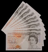 Bank of England, Graham E. A. Kentfield, £10 (5), 29 April 1992, prefixes A01 (2), A32, and W50, and replacement...
