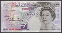 Bank of England, Graham E. A. Kentfield, £20, 27 September 1993, serial number X01 001436, uncirculated, this...