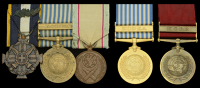 Greece, Republic, Military Merit Medal, Third Class, bronze, with bronze palm on riband; U.N. Korea 1950-54, Greek...