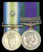 Pair: Guardsman K. I. Weeks, Welsh Guards

South Atlantic 1982, with rosette (24546225 Gdsm K I Weeks WG); General...