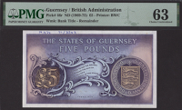 States of Guernsey, a fully-printed proof for a £5, ND (1969), no serial number or signature, printer’s...