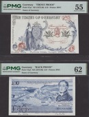 States of Guernsey, obverse and reverse colour die proofs for £10, ND (1975), no serial numbers or signature,...