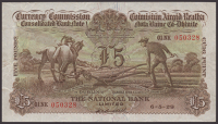 Currency Commission, National Bank Ltd, £5, 6 May 1929, serial number 01NK 050328, Brennan and Russell signatures,...